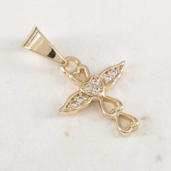 DIJE CRUZ DE CORAZONES CIRCONES