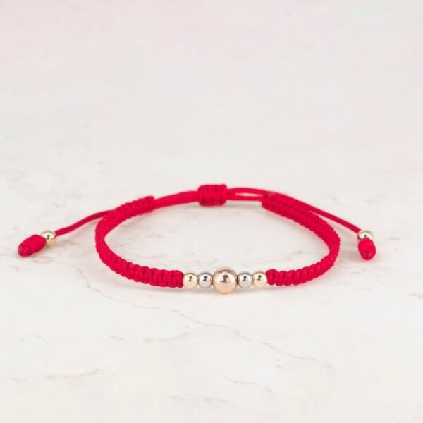 PULSERA TEJIDA 3OROS 4MM X 5MM 5BALIN