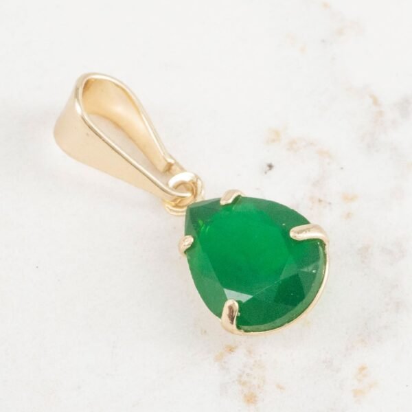 DIJE GOTA ESMERALDA 10.5mm x 6mm