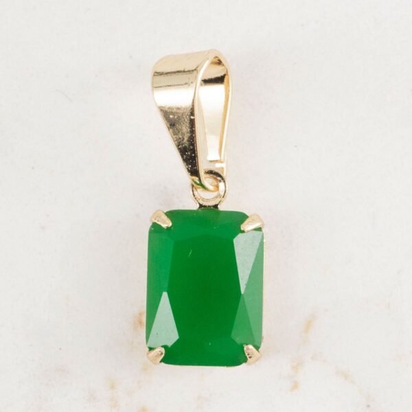 DIJE RECTANGULAR ESMERALDA 10mm x 6mm