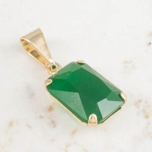DIJE RECTANGULAR ESMERALDA 13mm x 8mm