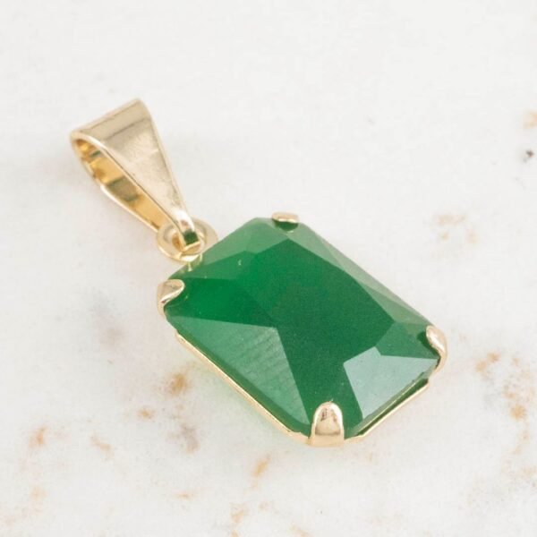 O26885Y-1.jpg DIJE RECTANGULAR ESMERALDA 13mm x 8mm