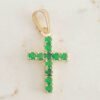 DIJE CRUZ ESMERALDA MEDIANA 15mm X 11mm