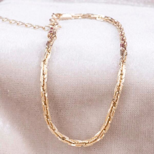 PULSERA RUSTICA DIAMANTADA 2mm - 17cm + EXT