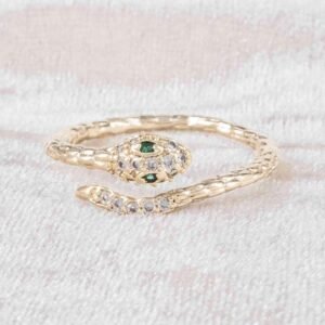 ANILLO SERPIENTE TALLADA CIRCONES