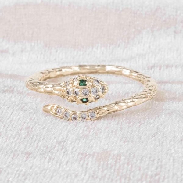ANILLO SERPIENTE TALLADA CIRCONES