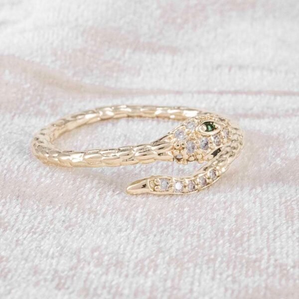 ANILLO SERPIENTE TALLADA CIRCONES