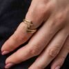 ANILLO DOBLE CRUZ CIRCONES